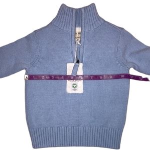 EUC hope & Henry light blue 100% organic cotton 1/4 zip sweater 12/18m